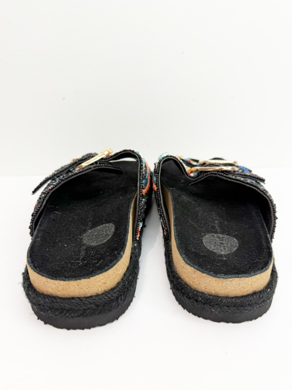 House Of Harlow 1960 Black Beaded Sandals Size 8 - Picture 4 of 7